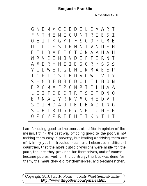 Ben Franklin Puzzle