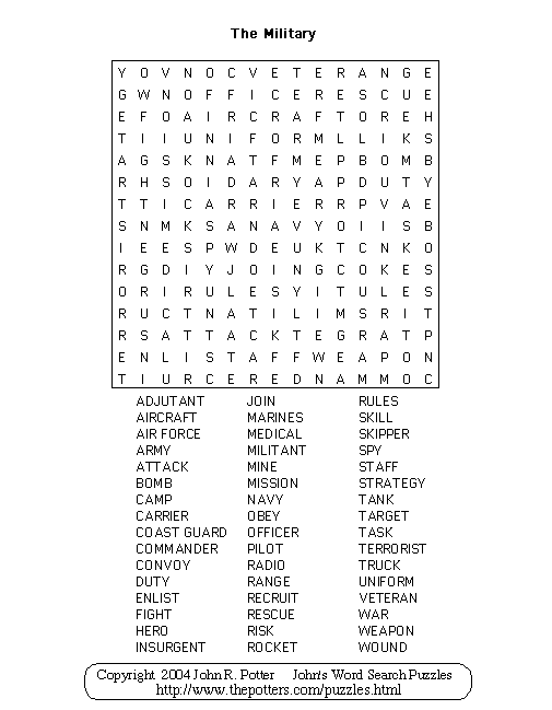 'G' Words Puzzle